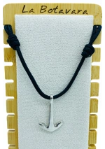 Stainless Steel Anchor Pendant with navy blue rope 2