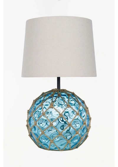 Lámpara marinera boya de cristal azul