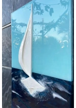 Cuadro "El Espíritu del Mar" con velero en 3D 4