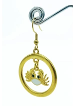 Hoop Earrings with white Crab 2