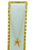 Gold-plated star fish pendant with orange enamel 3