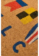 Coconut Doormat with Nautical Flags D1352 3