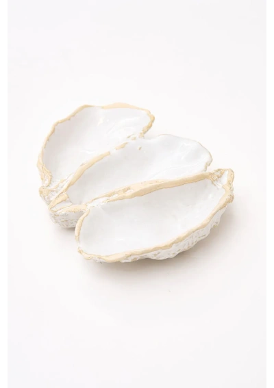 Triple Ceramic Oyster Bowl by Batela D0855