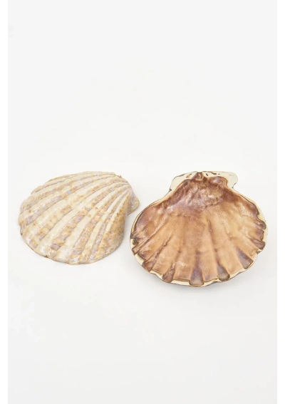 Set of 2 Large Shell Ceramic Bowls by Batela D8108 2