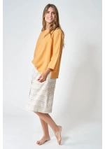 Camiseta mujer oversize Batela A1976 amarillo oak buff 3