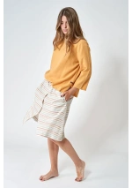 Camiseta mujer oversize Batela A1976 amarillo oak buff 4