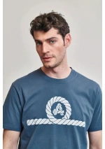 Blue Windward Amarras T-shirt with white knot 6