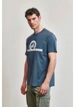 Blue Windward Amarras T-shirt with white knot 3