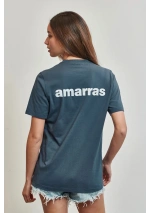 Camiseta Amarras Windward azul con nudo blanco de mujer 2