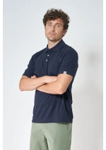 Navy blue Batela Flamé Plain Polo A1904 3