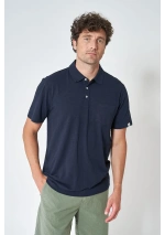 Navy blue Batela Flamé Plain Polo A1904