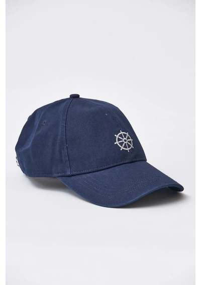 Gorra Batela con timón bordado de algodón azul marino a2405