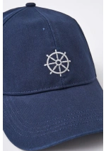 Batela cap with cotton embroidered rudder a2405 navy blue 3
