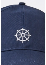 Batela cap with cotton embroidered rudder a2405 navy blue 4