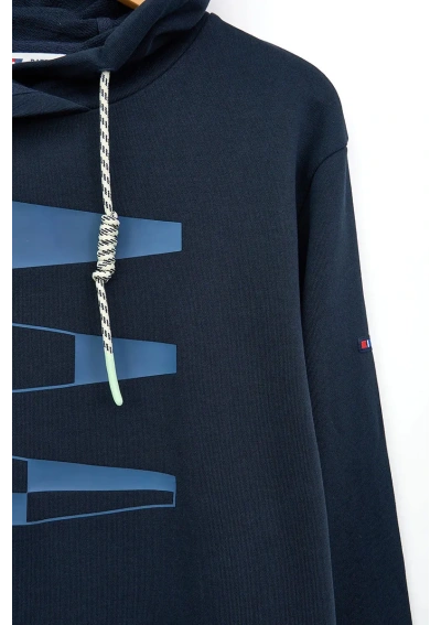 Batela Hooded Sweatshirt with Flags A1942 navy blue 2