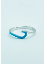 Small Turquoise Wave Silver Ring cj2639