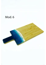 Tabla de cortar de bambú con ola de resina epoxi mod6