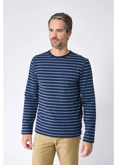 Batela Striped Long-Sleeve T-Shirt A2610 navy blue & vintage blue