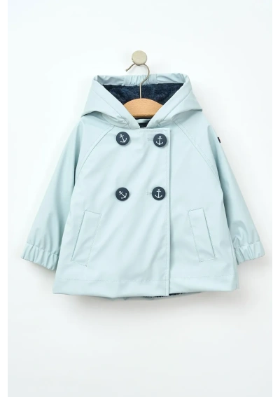Batela Baby Raincoat with Anchor Buttons C3151 bd sky blue