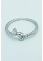 Mini Whale Tail Ring with Cubic Zirconia cj3167 2