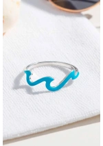 Silver Ring with Turquoise Waves cj2640 4