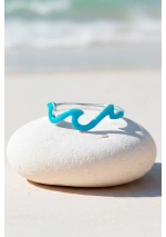 Silver Ring with Turquoise Waves cj2640 3