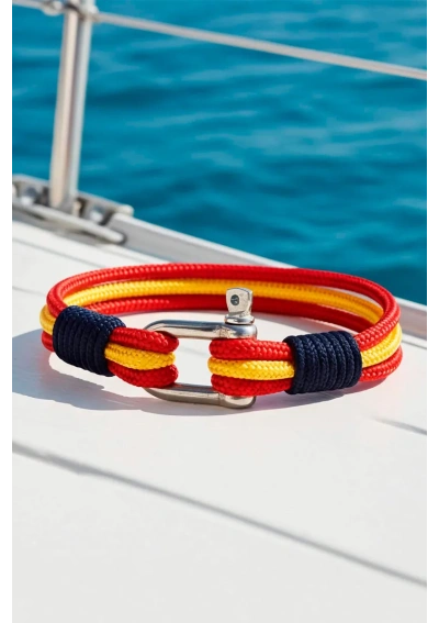 Pulsera grillete bandera España acero inoxidable