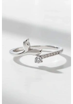 Mini Whale Tail Ring with Cubic Zirconia cj3167 3