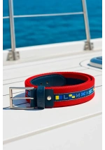 Nautical flags red belt for man 2