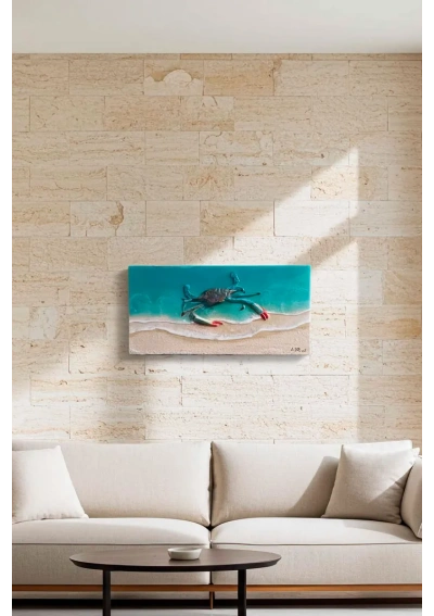 Blue Crab Painting handmade with epoxy resin 7