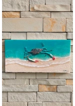 Cuadro cangrejo azul hecho a mano con resina epoxy 6