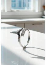 Anillo Cola de Ballena de plata con Circonitas 3