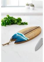 Large Surfing Cutting Board with epoxy resin waves 2