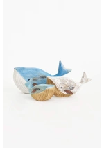 Rustic wooden whale with metal fins by Batela 2
