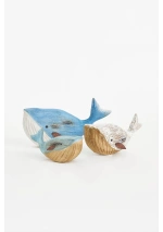 Rustic wooden whale with metal fins by Batela 5