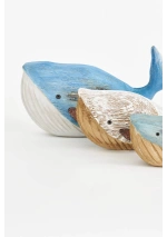 Ballena madera rústica con aletas de metal de Batela 4