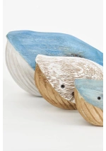 Ballena madera rústica con aletas de metal de Batela 6