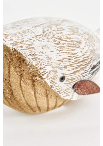 Rustic wooden whale with metal fins by Batela medium D7723 2