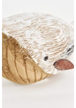 Ballena madera rústica con aletas de metal de Batela mediana blanca D7723 2