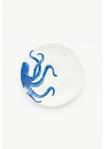 Blue Octopus Ceramic Plate by Batela D7903