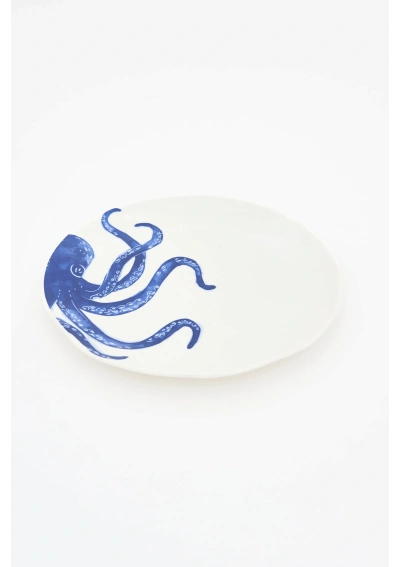 Blue Octopus Ceramic Plate by Batela D7903 2