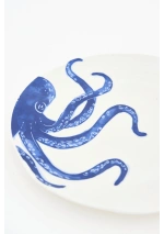 Blue Octopus Ceramic Plate by Batela D7903 3