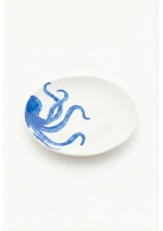 Blue Octopus Ceramic Plate by Batela D7903 5