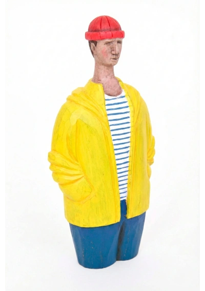 Yellow Raincoat Fisherman Figure of Batela D8497