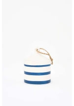Striped Stoneware Buoy Box of Batela D8218 3