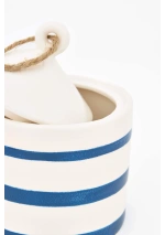 Striped Stoneware Buoy Box of Batela D8218 5