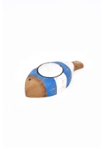 Portavelas Pez Rayas de madera Batela D8435 2