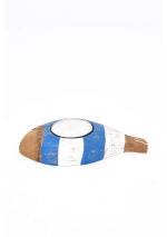 Portavelas Pez Rayas de madera Batela D8435 3