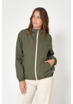 Batela Women's Heat-Sealed Raincoat C3216 dusty olive front 2