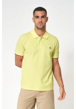 Batela Compass Rose Piqué Polo Shirt A1845 sunny lime front 2